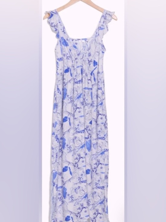 Nordstrom Dresses & Skirts - Floral Maxi Sun-Dress/Blue & White - Size Small/Nordstrom